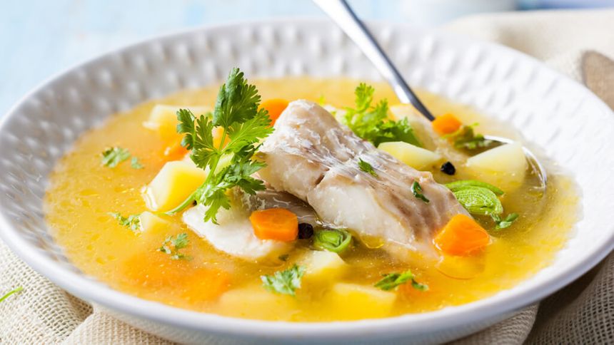Cooked fish on a plate with sauce