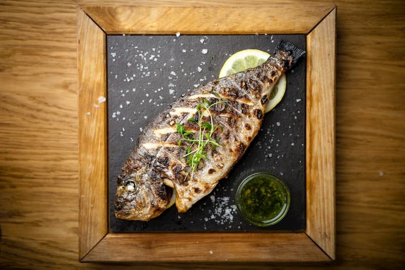 Grilled sea bream