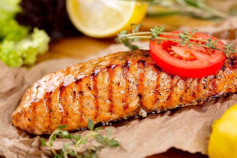 Grilled salmon fillet